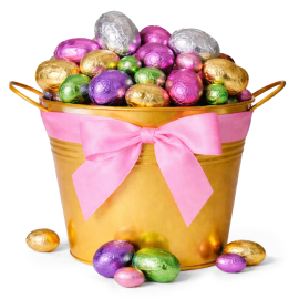 Easter Eggs Golden Gift Bucket