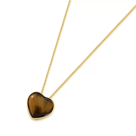 Tigers Eye Heart Necklace
