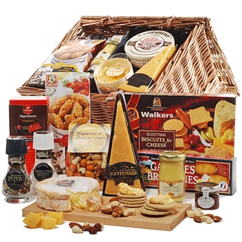Cheese and Crackers Deluxe | Gourmet Gift Baskets for Worldwide Delivery