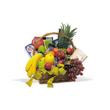 Fruits and gourmet basket
