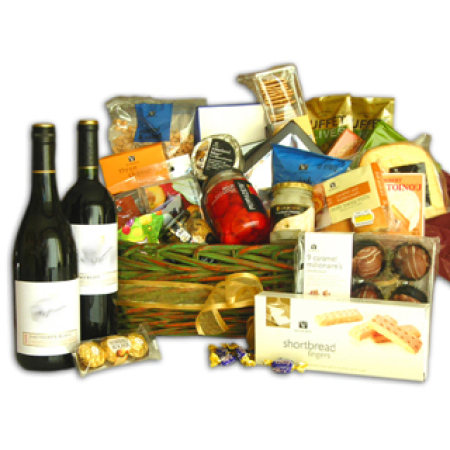 Wine, Chocolate and Cheese Deluxe Basket