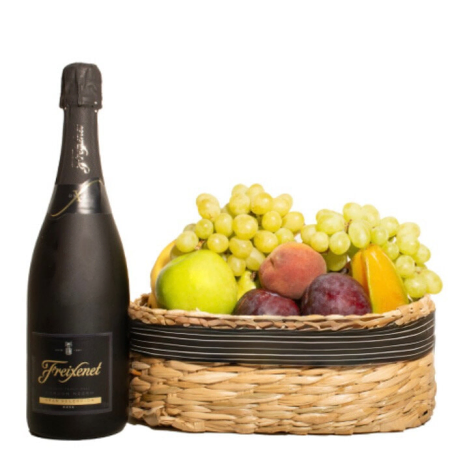 Sparkling Wine and Natures Goodness Gift Basket