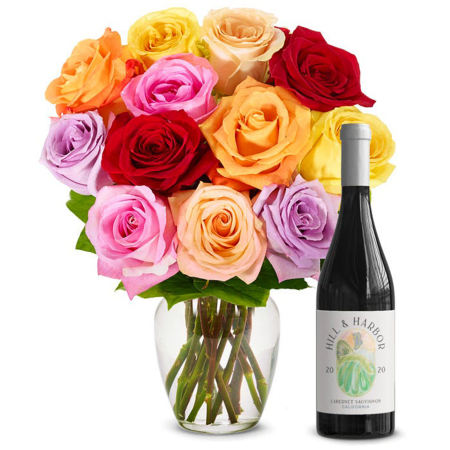 Rainbow Roses and Red Wine